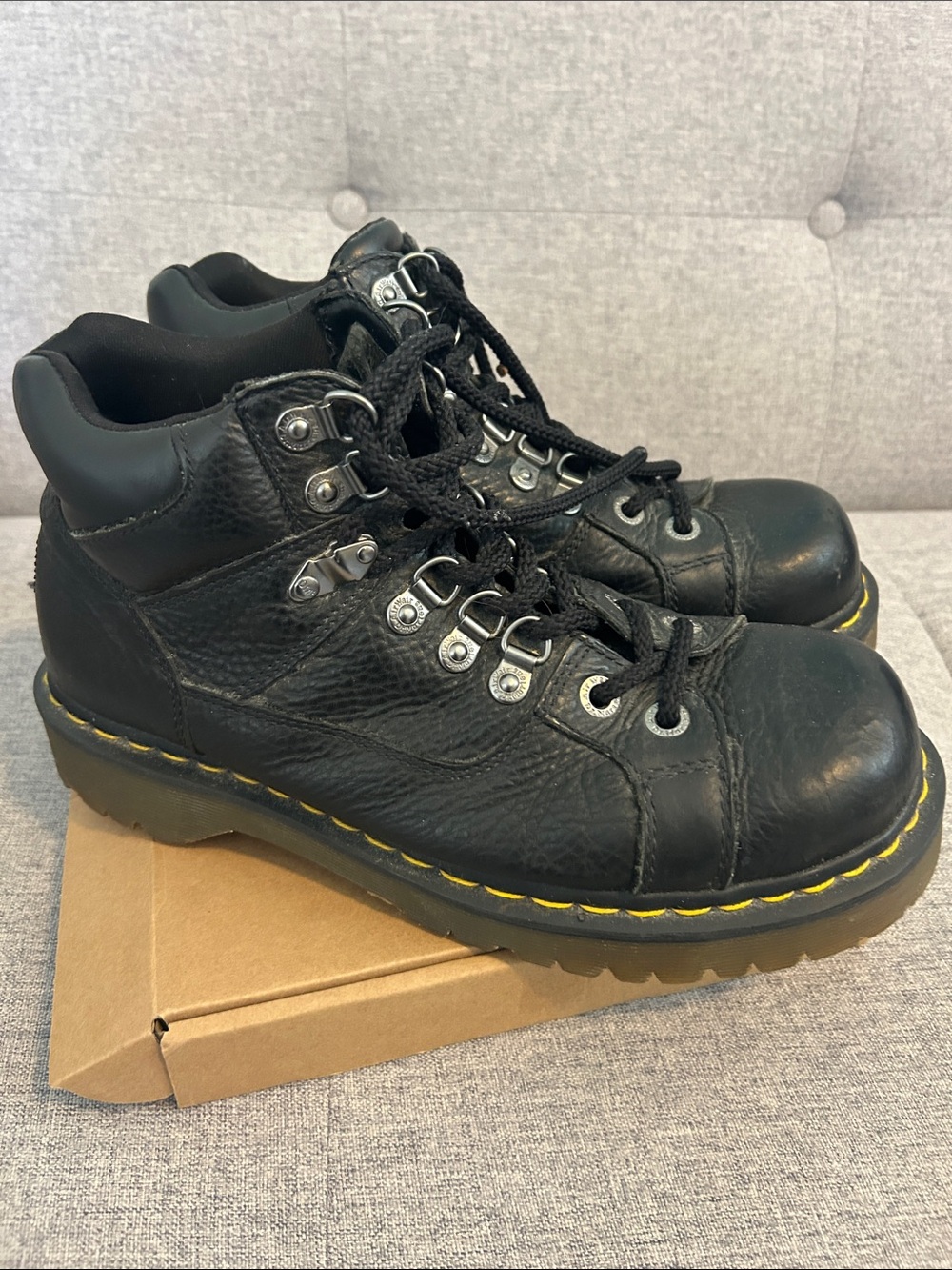 Dr. Martens Black Smooth Leather Ankle Boots